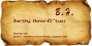 Barthy Honorátusz névjegykártya